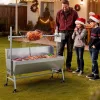 Elektromos forgónyársas faszenes grill 121,8 cm 38W motorral, 60 kg teherbírással, 4 fokozatú magasságállítással és szélvédő lemezzel