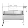 Elektromos forgónyársas faszenes grill 121,8 cm 38W motorral, 60 kg teherbírással, 4 fokozatú magasságállítással és szélvédő lemezzel