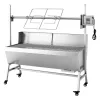 Elektromos forgónyársas faszenes grill 121,8 cm 38W motorral, 60 kg teherbírással, 4 fokozatú magasságállítással és szélvédő lemezzel