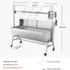 Elektromos forgónyársas faszenes grill 121,8 cm 38W motorral, 60 kg teherbírással, 4 fokozatú magasságállítással és szélvédő lemezzel