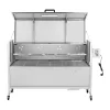 Elektromos forgónyársas faszenes grill 132 cm 38W motorral, 60 kg teherbírással, rozsdamentes acél, fedéllel és kerekekkel