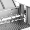 Elektromos forgónyársas faszenes grill 132 cm 38W motorral, 60 kg teherbírással, rozsdamentes acél, fedéllel és kerekekkel