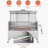 Elektromos forgónyársas faszenes grill 132 cm 38W motorral, 60 kg teherbírással, rozsdamentes acél, fedéllel és kerekekkel