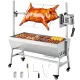 Rotisserie Grill 38 W szopós malac grill bárány grill faszén grill (94 cm grillhossz) 60 kg teherbírással és kerekekkel és 7-utas magasságállítással, rozsdamentes acél elektromos grillkészlet kempingezéshez
