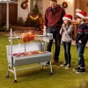 Elektromos forgónyársas faszenes grill 94 cm 38W motorral, 60 kg teherbírással, 7 fokozatú magasságállítással és szélvédő lemezzel
