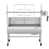 Elektromos forgónyársas faszenes grill 94 cm 38W motorral, 60 kg teherbírással, 7 fokozatú magasságállítással és szélvédő lemezzel