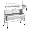 Elektromos forgónyársas faszenes grill 94 cm 38W motorral, 60 kg teherbírással, 7 fokozatú magasságállítással és szélvédő lemezzel