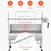 Elektromos forgónyársas faszenes grill 94 cm 38W motorral, 60 kg teherbírással, 7 fokozatú magasságállítással és szélvédő lemezzel