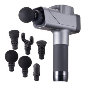   Nagy teljesítményű masszázspisztoly 35W 16V 8 sebességfokozat, 6 cserélhető masszázsfej