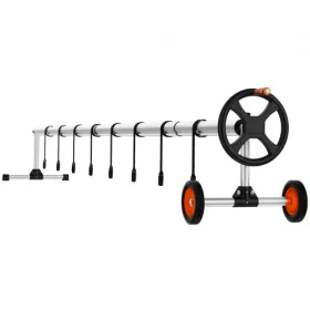   Alumínium medencefólia felcsévélő rendszer 4,15–6,64 méteres medence fólia tekerő 40 kg teherbírás