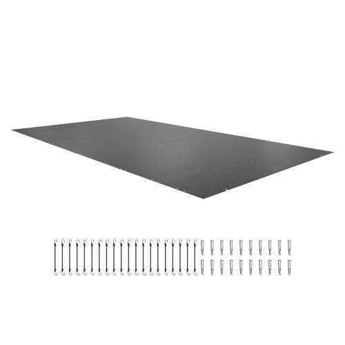 Medencetakaró ponyva 350x600 cm szürke téglalap alakú PVC, vízálló medencetakaró kültéri medencékhez