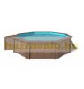 Built pool 537x131 cm brown fully equipped swimming pool octagonal