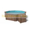 Built pool 537x131 cm brown fully equipped swimming pool octagonal