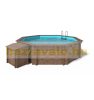 Built pool 537x131 cm brown fully equipped swimming pool octagonal