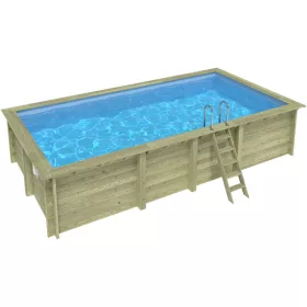  Fa épített medence 700x375x145 cm téglalap alakú úszómedence, kék belső fóliával, keretes kivitelben betonozás nélkül
