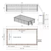 Fa épített medence 700x375x145 cm téglalap alakú úszómedence, kék belső fóliával, keretes kivitelben betonozás nélkül