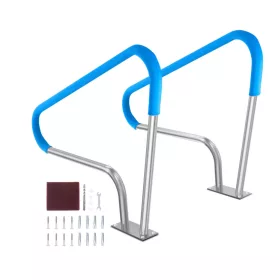   Medence kapaszkodó szett 2 db 122x90,5 cm rozsdamentes acél medence korlát 113 kg teherbírással
