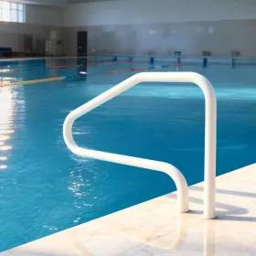   Medence kapaszkodó 122x81 cm rozsdamentes acél korlát 100 kg teherbírással