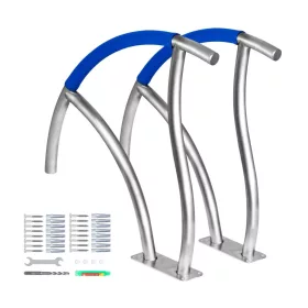   Medence kapaszkodó szett 76,2x76,2 cm 2 db rozsdamentes acél biztonsági medence korlát 170 kg teherbírással