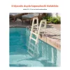Medence létra 75°-os dőlésszögű, 5 lépcsőfokú biztonsági létra dupla kapaszkodóval 122-137 cm-es beépített és föld feletti medencékhez