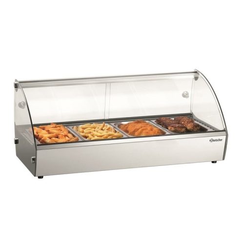 R4 Warming display case with sliding door 4x1/3 GN 46 liter stainless steel warming serving display case