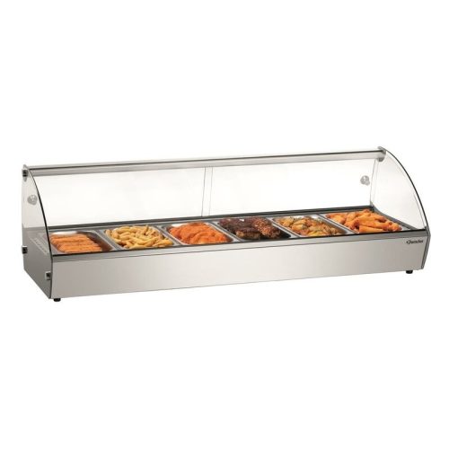 R6 Warming showcase with sliding door 6 x 1/3 GN stainless steel warming display showcase