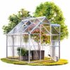 Greenhouse aluminum frame polycarbonate greenhouse 190x195x195cm 3.7m² with galvanized steel base