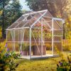 Greenhouse aluminum frame polycarbonate greenhouse 190x195x195cm 3.7m² with galvanized steel base