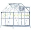 Greenhouse aluminum frame polycarbonate greenhouse 190x195x195cm 3.7m² with galvanized steel base