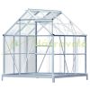 Greenhouse aluminum frame polycarbonate greenhouse 190x195x195cm 3.7m² with galvanized steel base