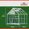 Greenhouse aluminum frame polycarbonate greenhouse 190x195x195cm 3.7m² with galvanized steel base