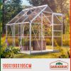 Greenhouse aluminum frame polycarbonate greenhouse 190x195x195cm 3.7m² with galvanized steel base