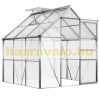 Melegház aluminium keretes polikarbonát üvegház 190x195x195cm 3,7 m²