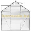 Melegház aluminium keretes polikarbonát üvegház 190x195x195cm 3,7 m²