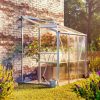 Üvegház polikarbonát lappal melegház aluminium váz 192x127x202 cm 2,3 m² alapkerettel