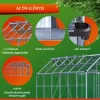 Melegház aluminium keretes polikarbonát üvegház 375x185x195cm 3,5 m²  horganyzott acél alappal