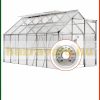 Greenhouse aluminum frame polycarbonate greenhouse 380x190x195 cm with 4 skylights