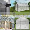 Greenhouse aluminum frame polycarbonate greenhouse 380x190x195 cm with 4 skylights