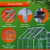 Melegház aluminium keretes polikarbonát üvegház 190x195x195cm 3,7m² horganyzott acél alappal