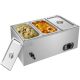 Warmer 1200W stainless steel food warmer, 3-pot food warmer 15 liter inox electric warmer 