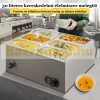 Warmer 1200W stainless steel food warmer, 6-pot food warmer counter 30 liter inox electric warmer 