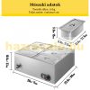 Warmer 1200W stainless steel food warmer, 6-pot food warmer counter 30 liter inox electric warmer 