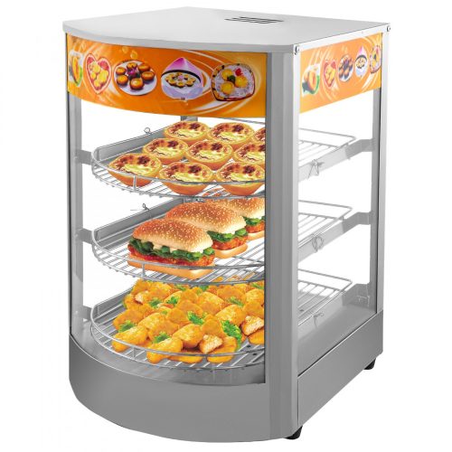 Warming stainless steel 3 shelves 800W warming counter warming display case 