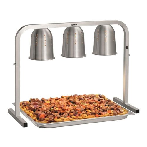 I3WL820 Heat-retaining aluminum infrared food warmer with 3 lamps 