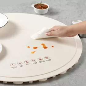   Elektromos melegítő tálca 60 cm átmérőjű összetekerhető melegítő, bézs színben