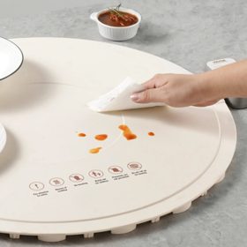   Elektromos melegítő tálca 60 cm átmérőjű összetekerhető melegítő, bézs színben