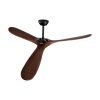 Mennyezeti ventilátor 180 cm világítás nélkül dió színű tömörfa lapátokkal, csendes DC motorral