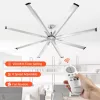 Alumínium mennyezeti ventilátor 213 cm világítás nélkül távirányító DC motor fekete