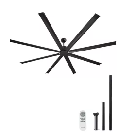 Alumínium mennyezeti ventilátor 213 cm világítás nélkül távirányító DC motor fekete