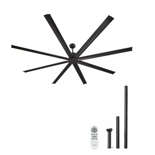 Alumínium mennyezeti ventilátor 213 cm világítás nélkül távirányító DC motor fekete